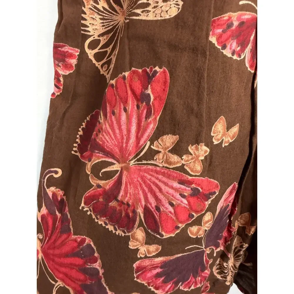 GAP 100% Cotton Sundress Girls Brown Pink Small 6/7 Butterfly Block Print India